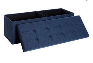 lot 37875 image: SONGMICS 43 Inches Folding Storage Ottoman Bench Storage Chest