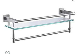 lot 37890 image: bathroom shelves with glass shelves