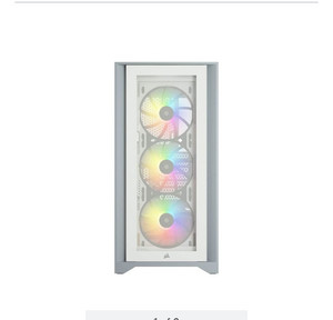lot 37949 image: CORSAIR iCUE 4000X RGB Tempered Glass Mid-Tower ATX Case,White