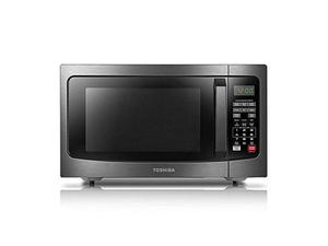 lot 38016 image: Toshiba Microwave Oven, 1.2 Cu.ft, 1100W, Black Stainless Steel, Model EM131A5C-BS