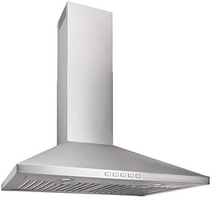 lot 22591 image: Broan-NuTone BWP2306SS Convertible Wall-Mount LED Lights Pyramidal Chimney Range Hood, 30-Inch, Stainless Steel