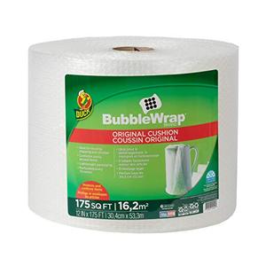 lot 22599 image: Duck Brand Bubble Wrap Roll, Original Bubble Cushioning, 12 x 175, Perforated Every 12 (286891)