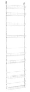 lot 22606 image: ClosetMaid 1233 Adjustable 8-Tier Wall and Door Rack, 77-Inch Height X 18-Inch Wide,white