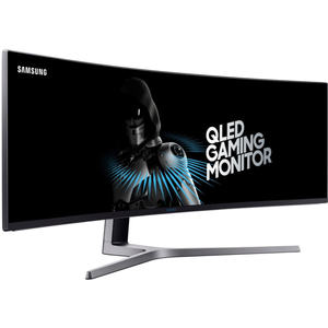 lot 22616 image: Samsung - CHG9 Series C49HG90DMN 49 HDR LED Curved FHD FreeSync Monitor (DisplayPort, Mini DisplayPort, HDMI, USB) - Matte dark blue black