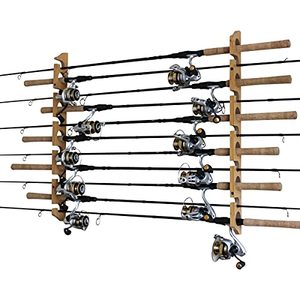 lot 22626 image: Rush Creek Creations 3-in-1, 11 Fishing Rod Storage WallCeiling Mount Rack, Camouflage