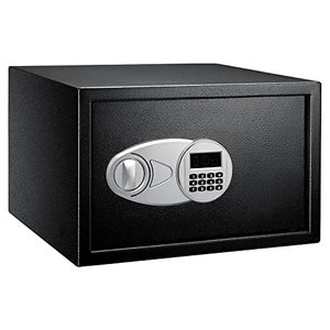 lot 22628 image: Steel Security Safe with Programmable Electronic Keypad - Secure Cash, Jewelry, ID Documents - Black, 16.93 x 14.57 x 10.63 Inches, 1.2 Cubic Feet, Keypad Lock