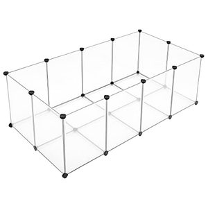 lot 22662 image: SONGMICS Pet Playpen, Small Animal Playpen, Fence Cage with Bottom for Small Animals Guinea Pigs, Hamsters, Bunnies, Rabbits, White ULPC02W