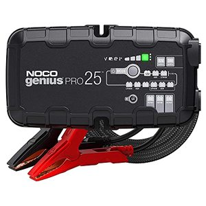 lot 22689 image: NOCO GENIUSPRO25, 25-Amp Fully-Automatic Professional Smart Charger, 6V, 12V and 24V Battery Charger, Battery Maintainer, Power Supply, and Battery Desulfator with Temperature Compensation