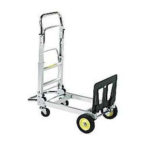 lot 22705 image: Safco Products Hide-Away Convertible Hand Truck , Dual Function, 400 lbs. Total Capacity, Aluminum Frame