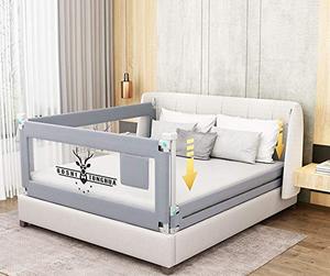 lot 22713 image: Lsbod Bed Rail for Toddlers Extra Long Baby Bed Rails Guard Safety Bedrail for Kids Twin, Double, Full Size Queen & King Mattress(1side 59 Lx27 H)��