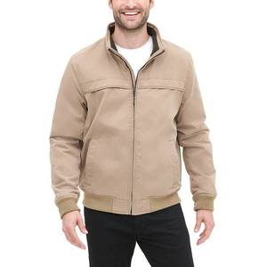 lot 22738 image: Dockers Mens Micro Twill Golf Bomber Jacket, Khaki, Large