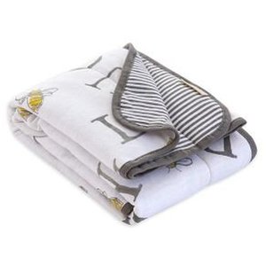 lot 22740 image: Burts Bees 100% Organic Cotton Reversible ABC Baby Blanket