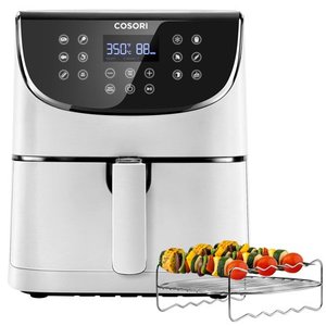 lot 22749 image: COSORI Air Fryer(100 Recipes),5.8QT Electric Hot Air Fryers Oven Oilless Cooker,11 Presets,Preheat& Shake Reminder,LED Touch Digital Screen,Nonstick Basket,2-Year Warranty,1700W,White