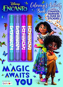lot 22767 image: Disney Encanto 51723 Bendon 48-Page Coloring and Activity Book with 4 Stamp Markers