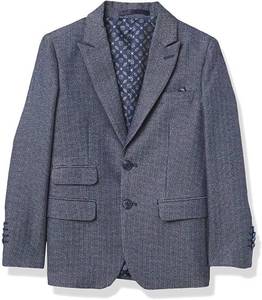 lot 22769 image: Isaac Mizrahi Boys Slim Fit Birdseye Herringbone Blazer
