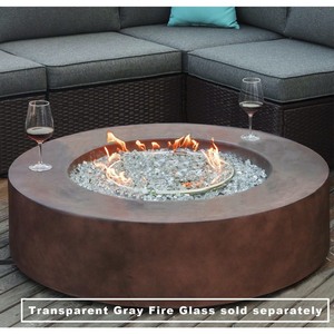 lot 26083 image: COSIEST - Outdoor Propane Fire Pit Coffee Table w Dark Bronze 40.5-inch Round Base Patio Heater, 50,000 BTU Stainless Steel Burner - Retail $649.99
