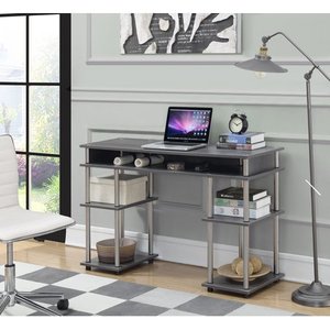 lot 26089 image: Convenience Concepts - Designs2Go No Tools Student Desk, Charcoal Gray - Retail $191.61