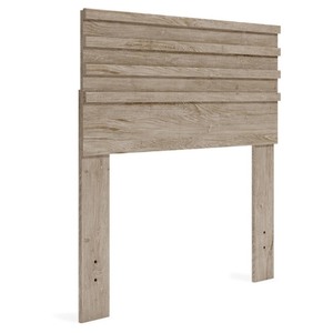 lot 26100 image: Signature Design by Ashley - Oliah Contemporary Panel Space-Saving Engineered Wood Headboard, Twin, Brown - Retail $99.99