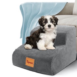 lot 26107 image: Topmart - High Density Foam Pet Steps 2 Tiers, Non-Slip Dog Stairs -  Retail $50.99