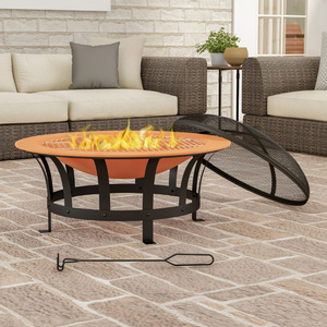 lot 26139 image: 30 in. Outdoor Deep Fire Pit, Copper & Black - Retail $160.48