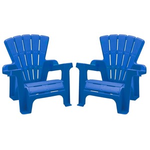 lot 26148 image: American Plastic Toys - Kids Adirondack Chairs (Pack of 2), Blue - Retail $20.00