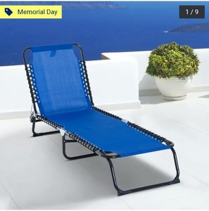 lot 26158 image: Outsunny - Folding Chaise Lounge Chair Portable Lightweight Reclining Garden with 4-Position Adjustable Backrest - Retail $76.99