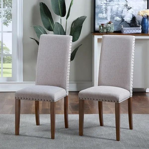 lot 26186 image: Upholstered Fabric Dining Chairs  (Set of 2) - Grey - Retail $285.99
