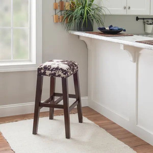 lot 26190 image: Ian - Brown Cow Print Bar Stool - Retail $134.98