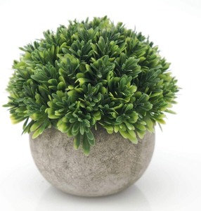 lot 26114 image: Artificial Mini Potted Plant Single Green Plant - Retail $17.99