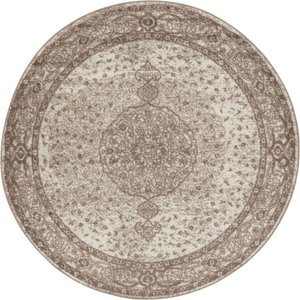 lot 26143 image: Bromley - Midnight Light Brown 3 ft. Round Area Rug - Retail $26.10