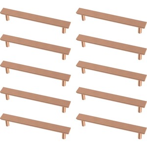 lot 28171 image: Franklin Brass -  Simple Chamfered 3-34 Center To Center Bar Cabinet Pull (Set of 10) Brushed Copper - Retail $25.50