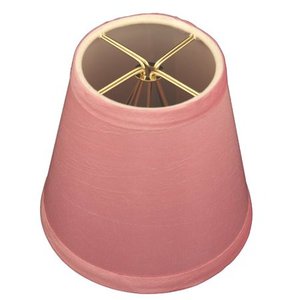 lot 988 image: Color- Royal Designs Pink Modified Bell Chandelier Lamp Shades, 3 x 5 x 4.5, Clip On- Set of 6