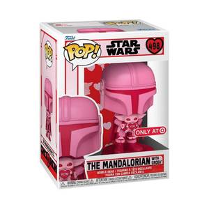 lot 6086 image: Funko POP Star Wars Valentines - The Mandalorian with Grogu
