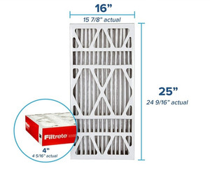 lot 6100 image: Filtrete 16x25x4 AC Furnace Air Filter, MPR 1000, Fits Honeywell and Lennox Devices, Micro Allergen Defense Deep Pleat
