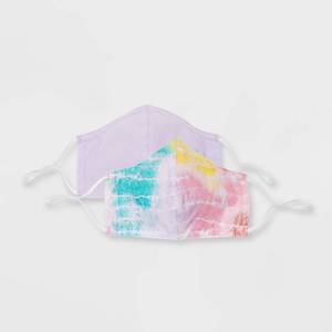 lot 6127 image: (24 Packs) Kids 2pk Tie-Dye Masks - Cat &amp Jack - Retail Value of $120