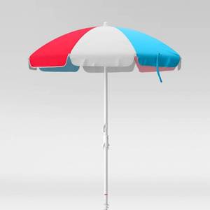 lot 6131 image: 6 Color Block Beach Umbrella Blue - Sun Squad