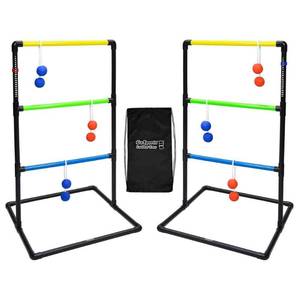 lot 6139 image: GoSports IndoorOutdoor Ladder Toss Game Set with 6 Rubber Bolos, Carrying Case and Score Trackers