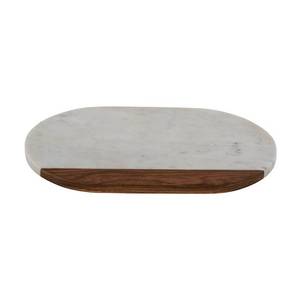 lot 6171 image: 14 x 9 Oval Serving Platter Marble & Wood - Thirstystone