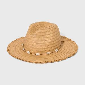 lot 8565 image: Girls Fringe Edge Straw Hat - art class Khaki, GreenBrown