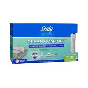 lot 8581 image: 48x72 Clean Comfort 15lbs Weighted Blanket with Removable Cover Gray - Sealy