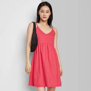 lot 8593 image: Womens Sleeveless French Terry Leisure Dress - Wild Fable Berry M, Pink