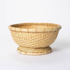 lot 8595 image: 5 x 10 Round Bamboo Woven Bowl Natural - Threshold designed with Studio McGee