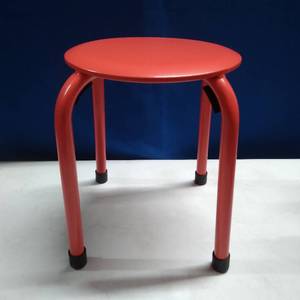lot 8609 image: 10 Stackable Stools in Assorted Colors, Red, Blue, Black (5 pieces)