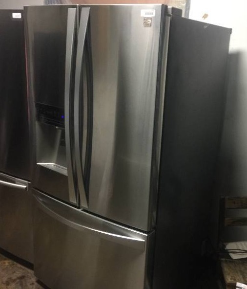 lot 1609 image: Kenmore Elite 31.0 cu. ft. French Door Bottom-Freezer Refrigerator - Stainless Steel