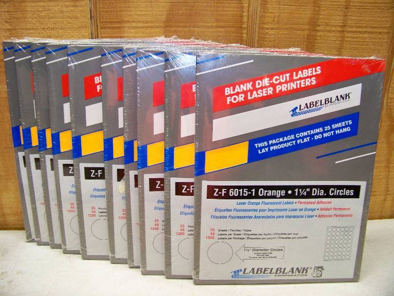 lot 528 image: 10 Packages of 1200 Laser Printer Die-Cut Labels