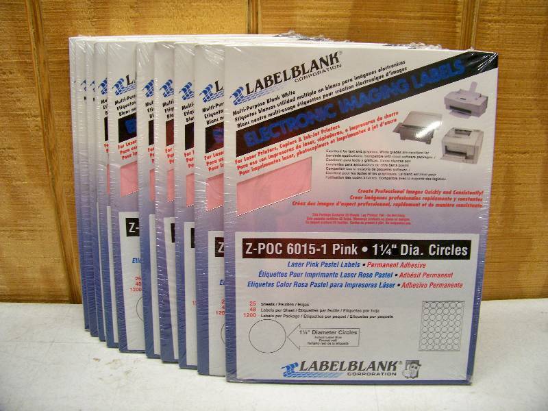 lot 547 image: 10 Packages of 1200 Laser Printer Die-Cut Labels