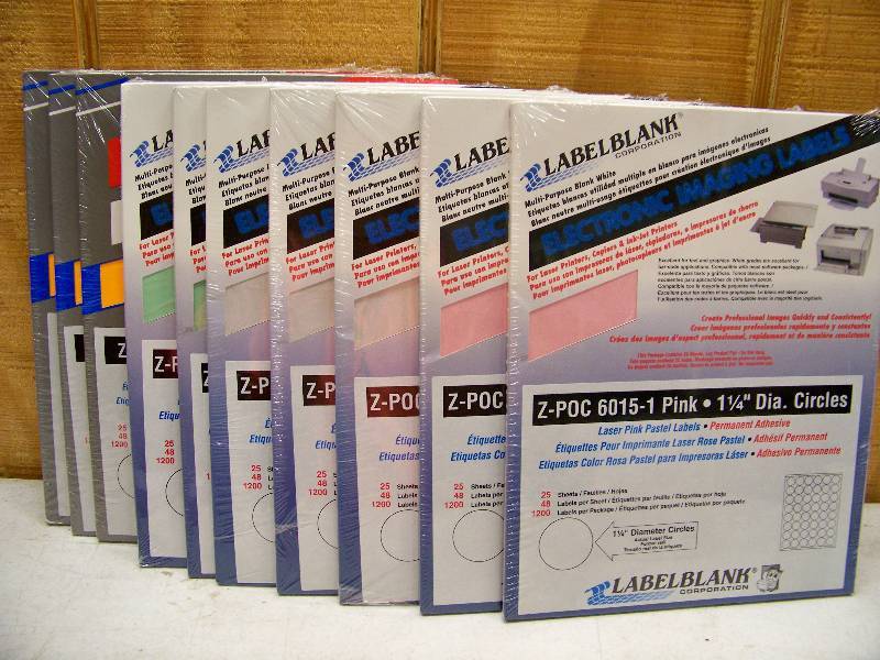 lot 564 image: 10 Packages of 1200 Laser Printer Die-Cut Labels