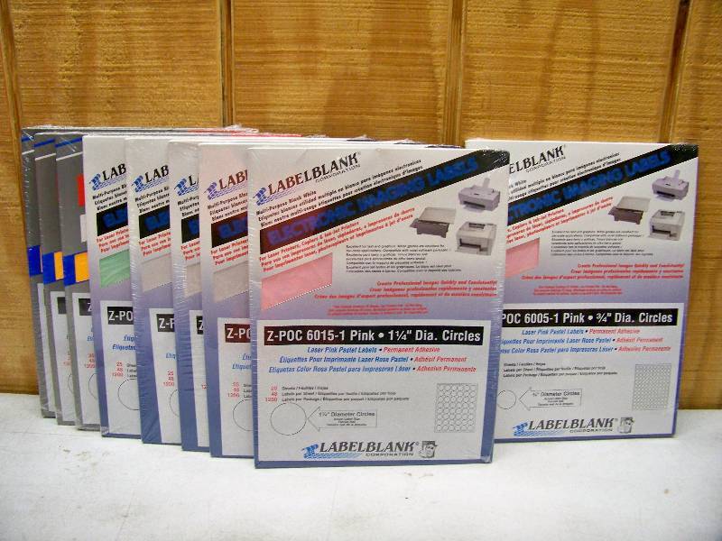 lot 565 image: 10 Packages of 1200 Laser Printer Die-Cut Labels