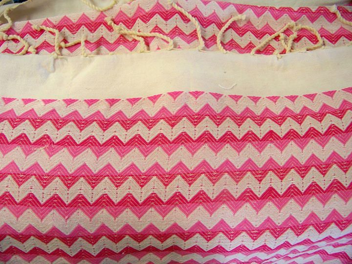 lot 768 image: 2 Lightweight Fringed Edge Chevron Woven Throws