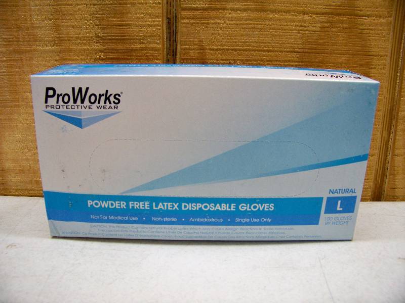 lot 785 image: 10 Boxes of 100 Proworks Powder Free Latex Gloves